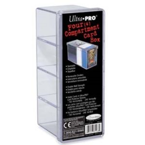 UP  4-Compartment Card Storage Box - Clear